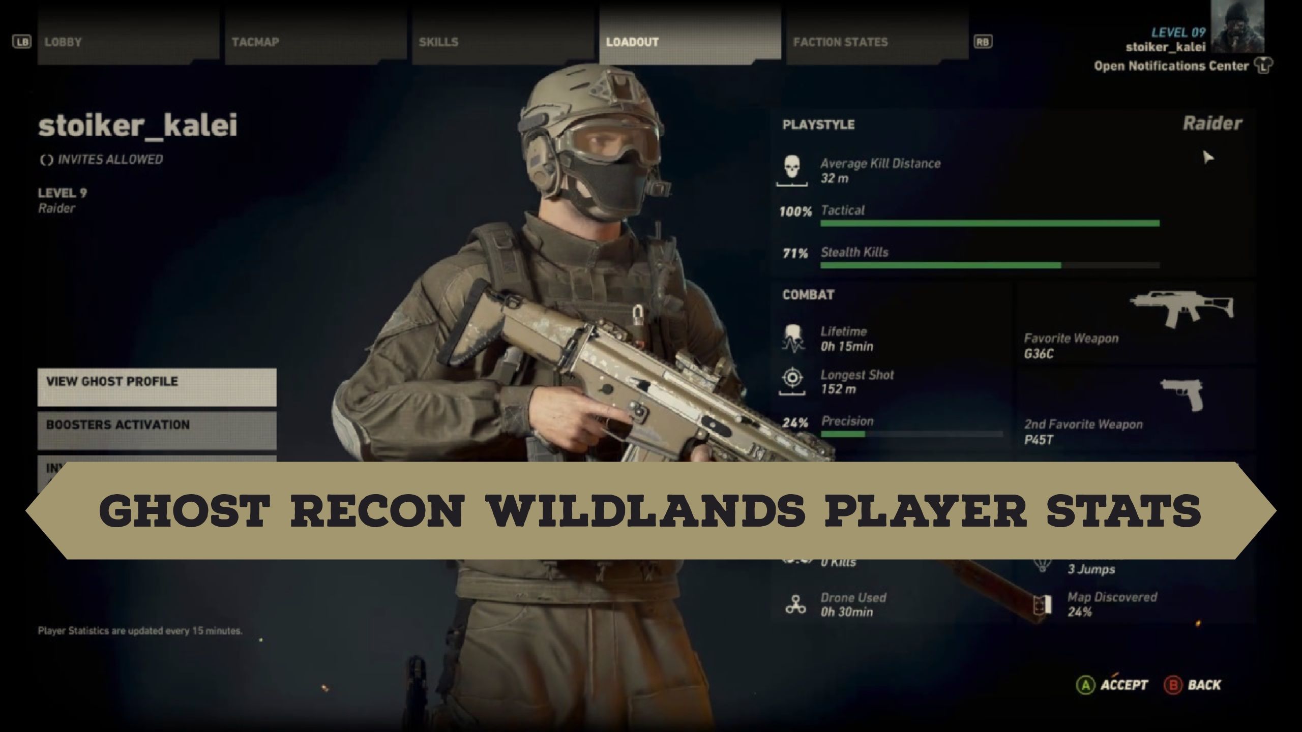ghost recon wildlands player stat