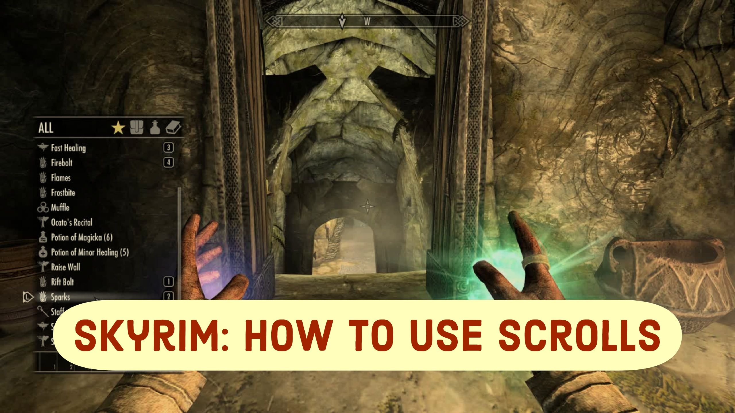 skyrim how to use a scroll